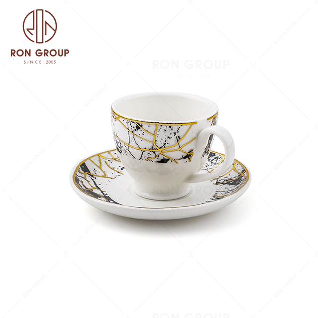  Elegant ceramic coffee cup with saucer cafe set for latte cafe turkish tea cup