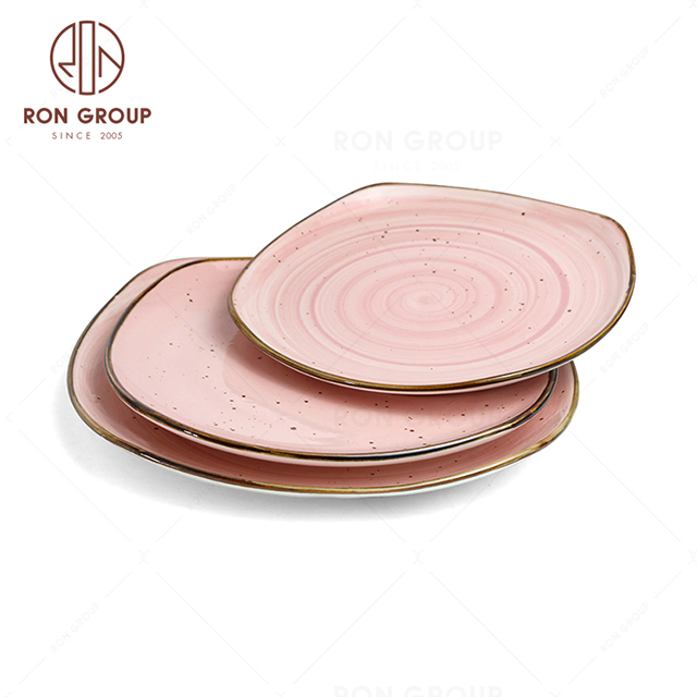 RonGroup New Color Chip Proof  Collection Shell Pink - Shallow Square Plate 