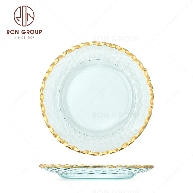 RNPG229-41 Unique special design restaurant wedding utensils cafe banquet decorate party Deep Round Glass Plate