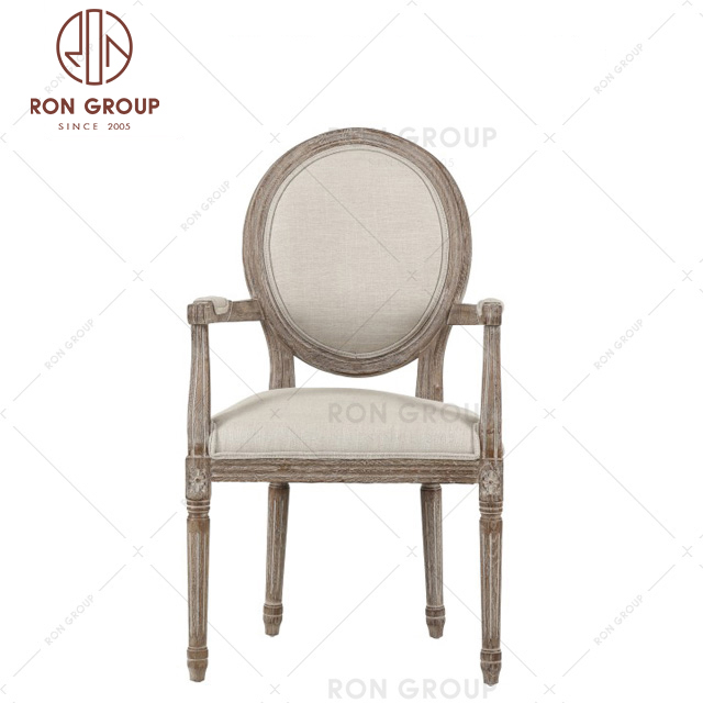 Classical solid wood chair wedding dinning chair with armrest