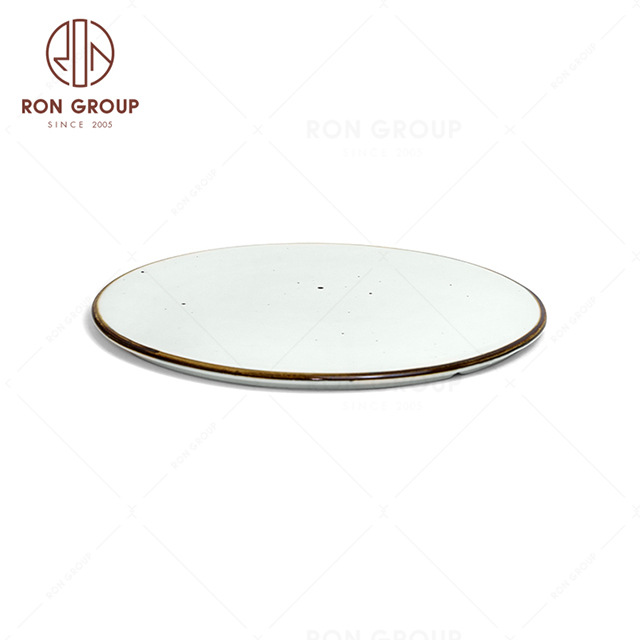 RonGroup New Color Chip Proof  Collection Misty White Bule -  Round Dish 