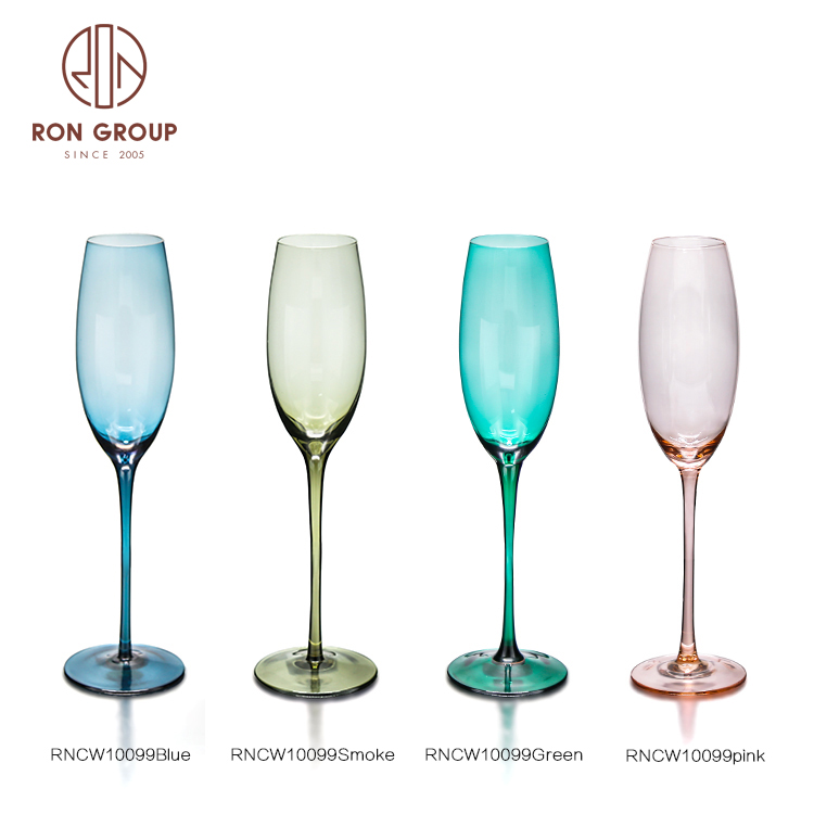 Wholesale high quality crystal coloured wedding glassware wine champagne glass cup
