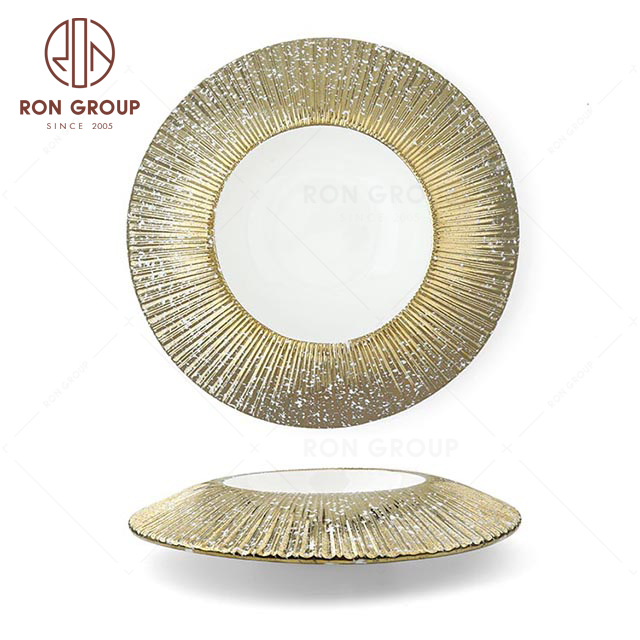 RNPCM056G Carl Gypsophila 11inch deep plate hotel restaurant wedding banquet decorate ceramic plate