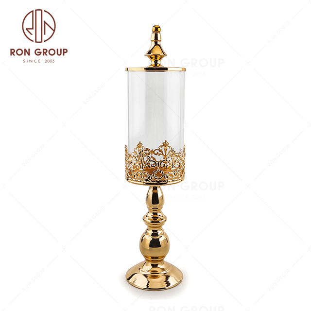 Sample Available Wedding Table Decorative Metal Gold Conical Candlestick