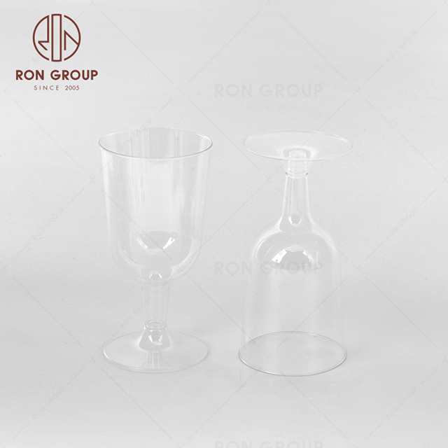 RND22-22 150ML wholesale Disposable Red Wine Glass Plastic Glasses Cocktail Goblet Wedding Party Supplies Bar Drink Clear Cup 