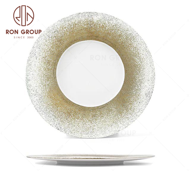 RNPCM062D 12.5inch 10.75inch strong porcelain restaurant wedding utensils cafe bar decorate ceramic dinner dish shallow plate
