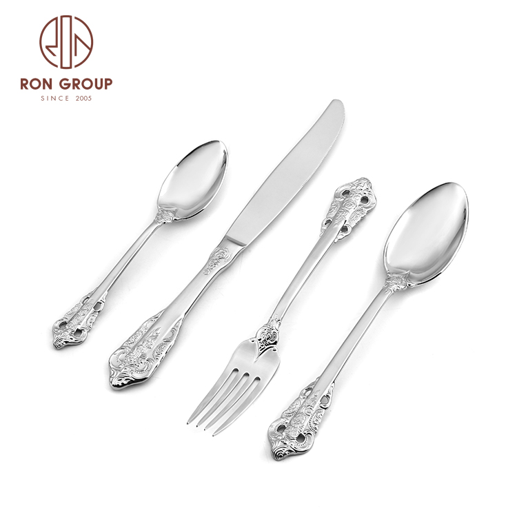 Wedding Restaurant Hotel Vintage Flatware Silverware Wholesale Stainless Steel Cutlery Set For Sale
