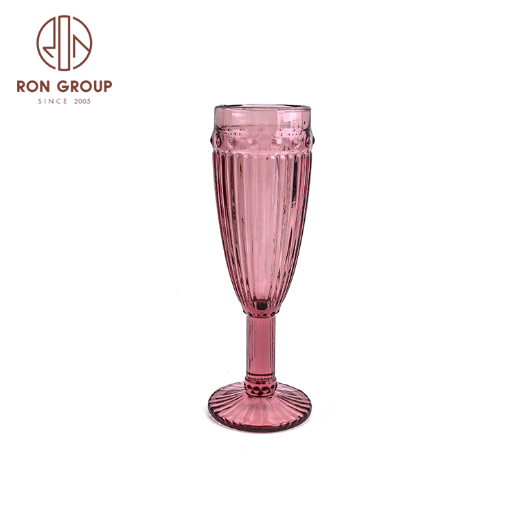 150ml Diamond Solid color burgundy engraved glass wine champagne goblet glassware for wedding 