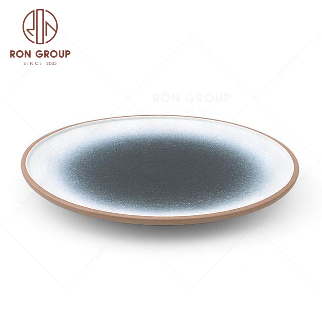 RNPCT2023Y-2N 8.5" Threaded Shallow Plate Terracotta tableware family Dinnerware For Restaurant Hotel Party 