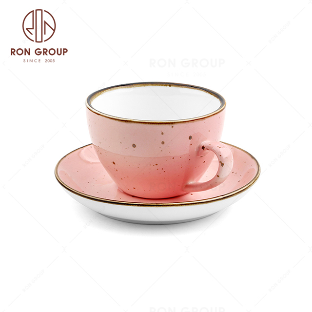 RonGroup New Color Chip Proof  Collection Shell Pink - Coffee Cup & Plate 