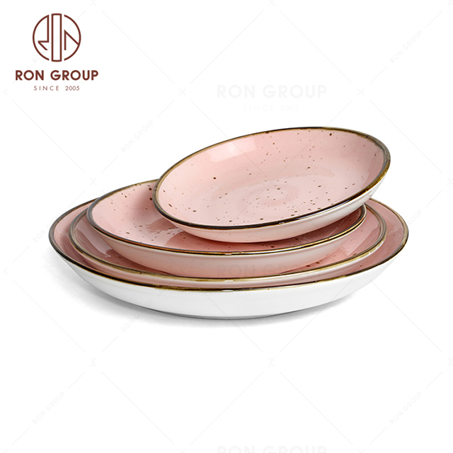 RonGroup New Color Chip Proof  Collection Shell Pink - Round Meal Plate 