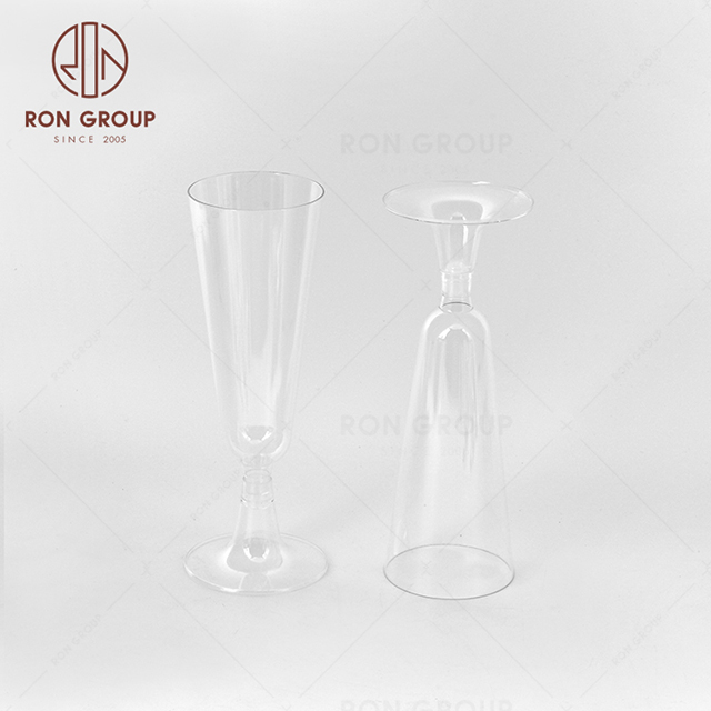 RND22-21 150ML Champagne wine goblet wholesale Plastic Wine Cups Cocktail Goblet Party Catering Clear Disposable Glasses