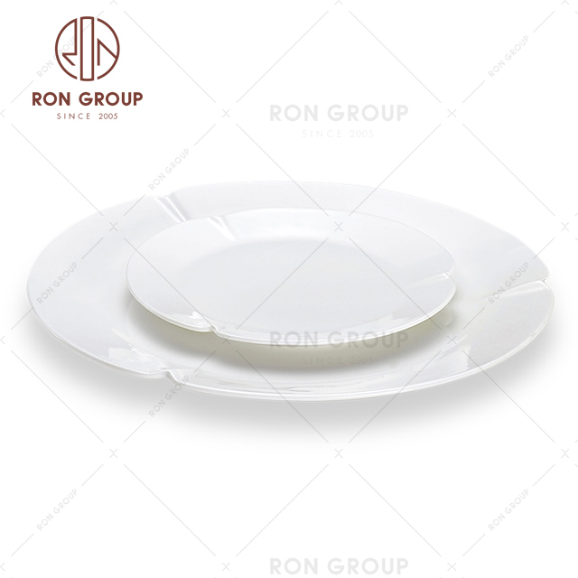 Factory direct wholesale restaurant matte round hotel white ceramic plate 