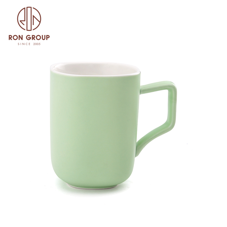 Ceramic porcelain square coffee mug with logo cup for restaurant