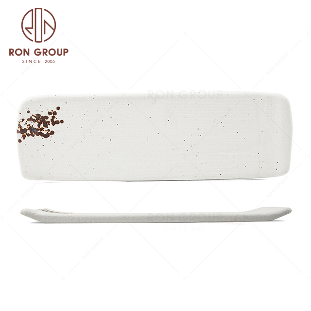 RNPC609-14049 Hot Sale Splash ink Style Restaurant Hotel Bar Cafe Wedding Strip Meal Plate