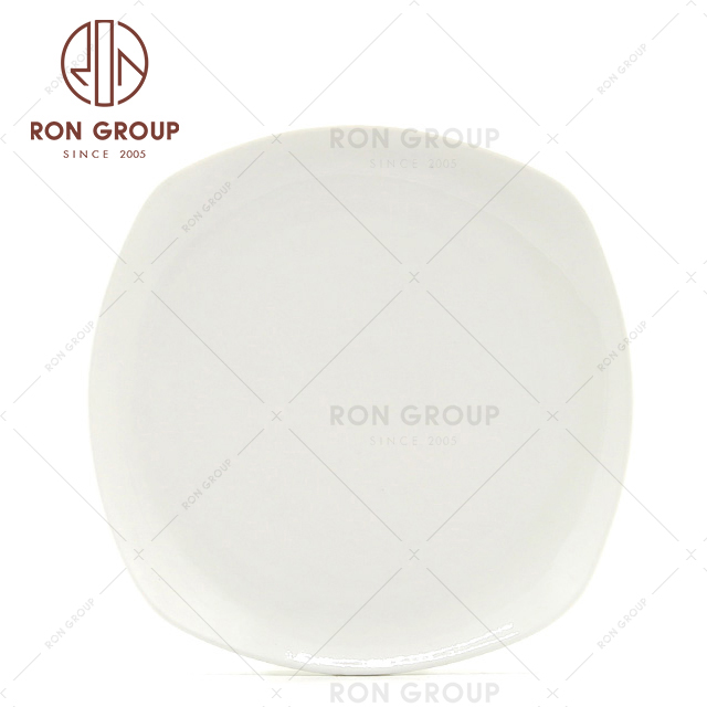 Restaurant hotel supplier white ceramic dishware dinner plate 