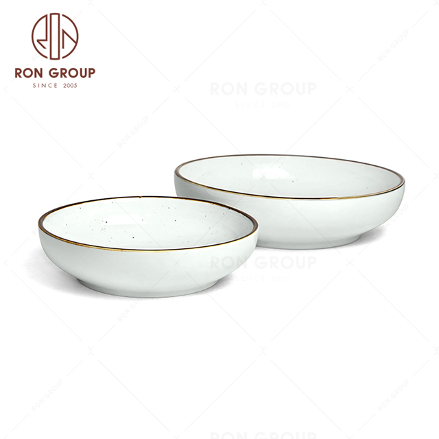 RonGroup New Color Chip Proof  Collection Misty White Bule -  two sizes Soup Plate 