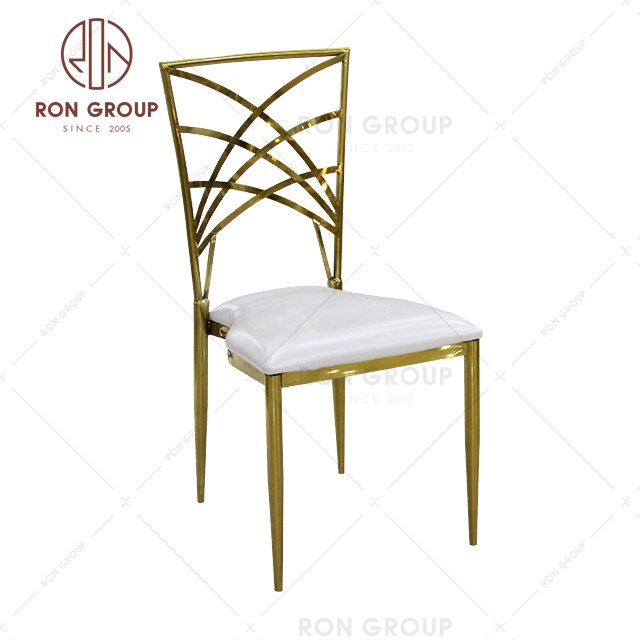 event furniture golden stainless steel wedding chair 