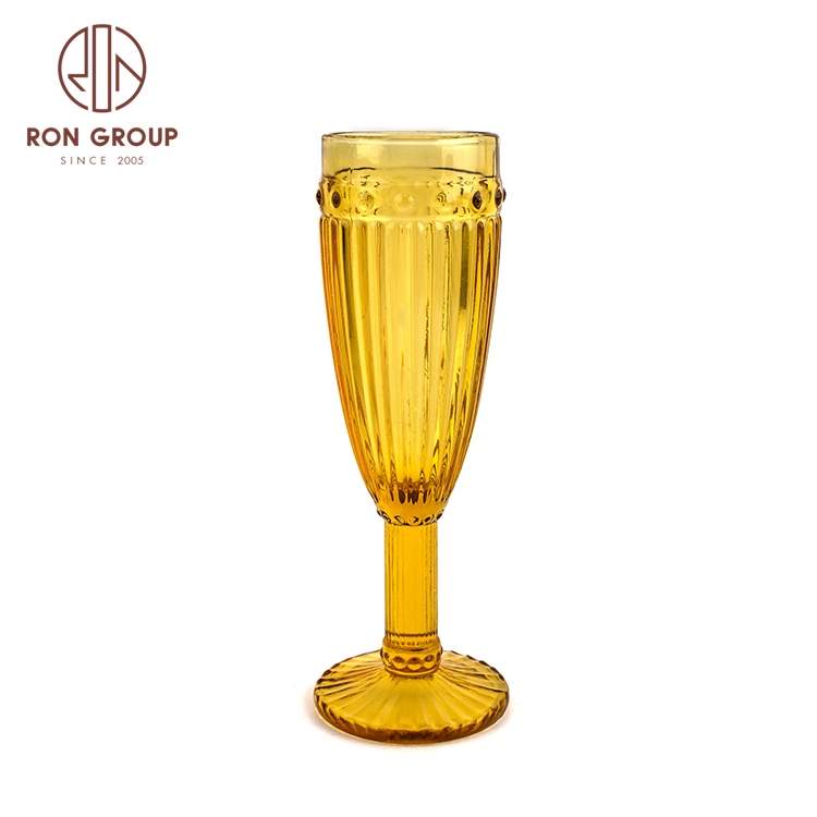 wholesale cheap price wedding vintage champagne blue amber water wine cups colored glassware pink goblets