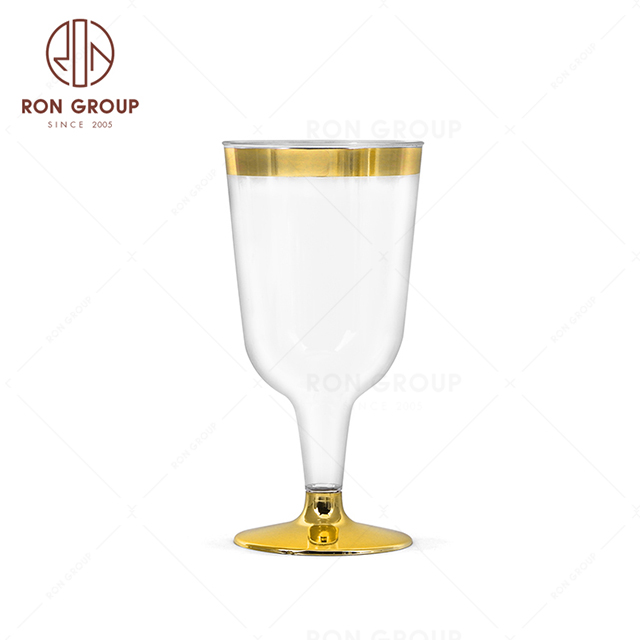 RND22-14 Disposable Red Wine Glass Plastic Glasses Cocktail Goblet Wedding Party Supplies Bar Drink Cup 