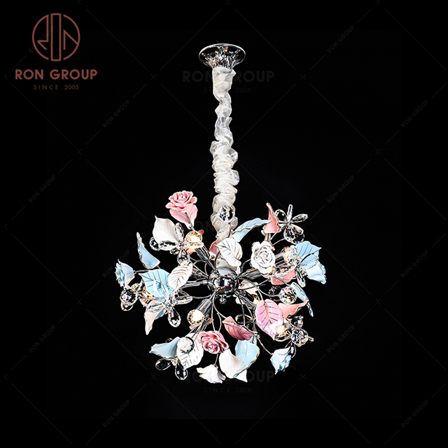 RonGroup Luxury Modern Wedding Decorative Light  Collection - Flower Crystal Ceiling Light 7097 -9P 