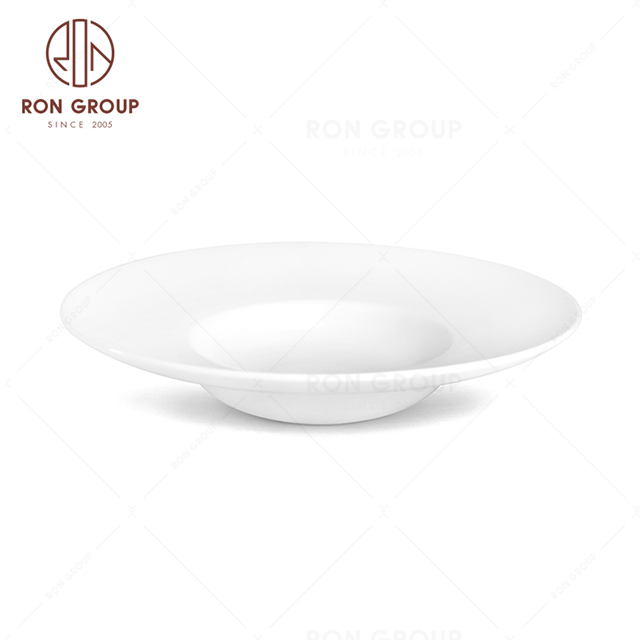 RonGroup New Color Matte White Chip Proof Porcelain  Collection - Ceramic Dinnerware Hat Shape Plate
