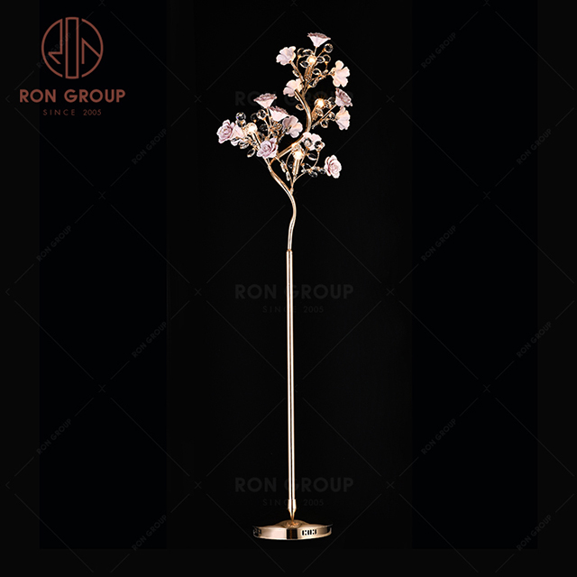 RonGroup Luxury Modern Wedding Decorative Light  Collection - Pink Crystal Floor Light 7110-5F