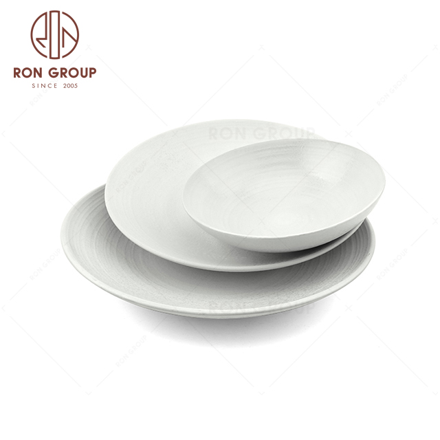 RNPCT1916-25D Modern Design Raindrop White Style Restaurant Hotel Bar Cafe Wedding Bowl & Plate