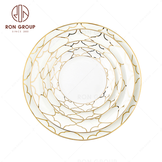 Wholesale luxury porcelain bone china dinner wedding restaurant plates sets