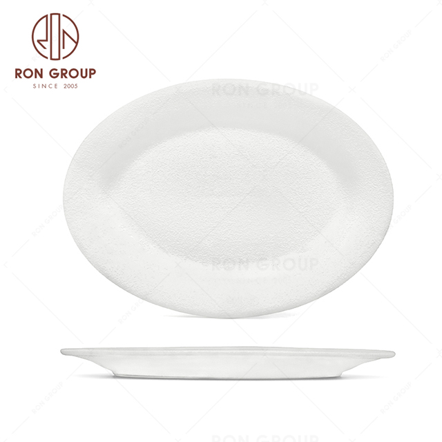 RNPCE026-Hot Selling Frosted White Style Restaurant Hotel Bar Cafe Wedding Ceramic Fish Plate