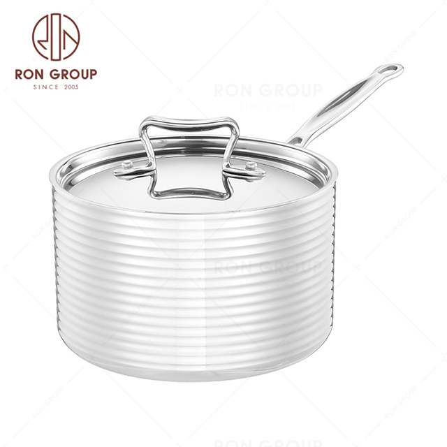 High Quality precision drill Large Capacity Three-layer Stainless Steel commercial single handle high Soup Pot Sauce pot StockPot