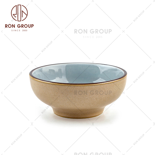 Cheap 4.5 inch thick edge retro bowl cerramic bowl
