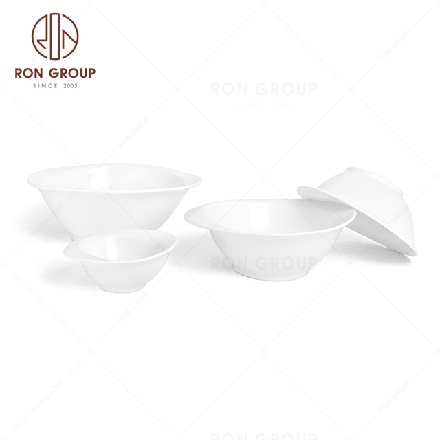 RonGroup New Color Matte White Chip Proof Porcelain  Collection - Ceramic Dinnerware Odd bowl