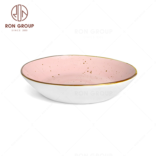 RonGroup New Color Chip Proof  Collection Shell Pink -Large  Snack Plate 