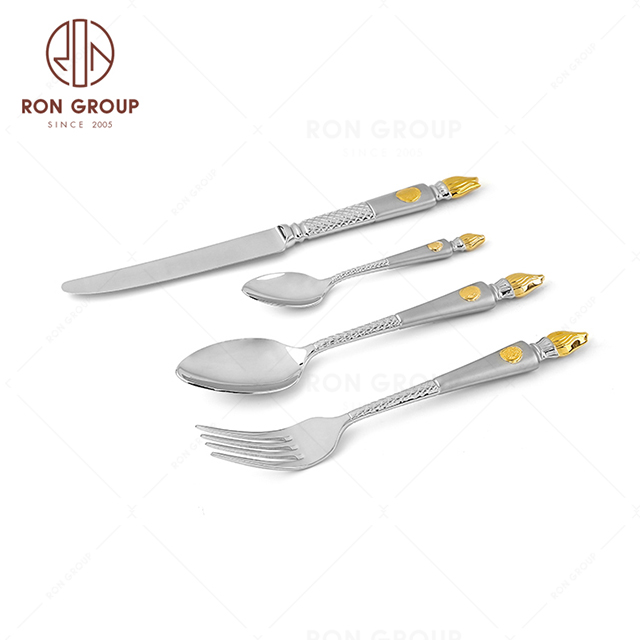 Stainless steel plated cutlery wedding gift tableware silver gold fork spoon knife