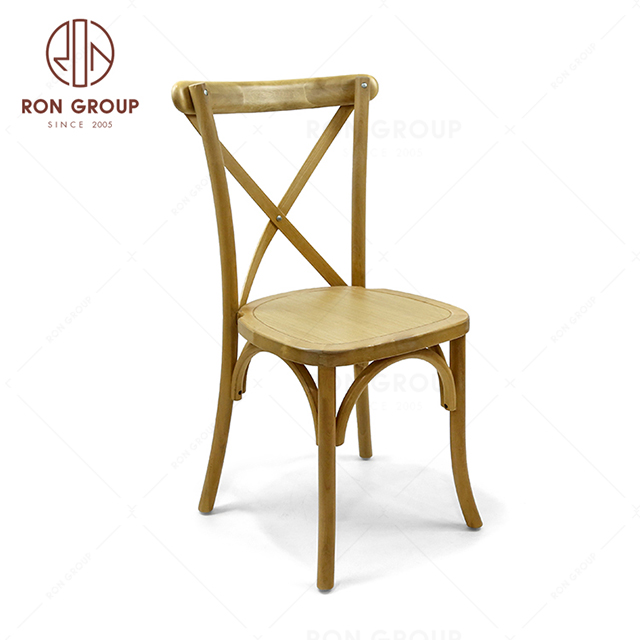 RNFH4-10 High quality Cross design backrest birchwood restaurant furniture banquet party wedding chair