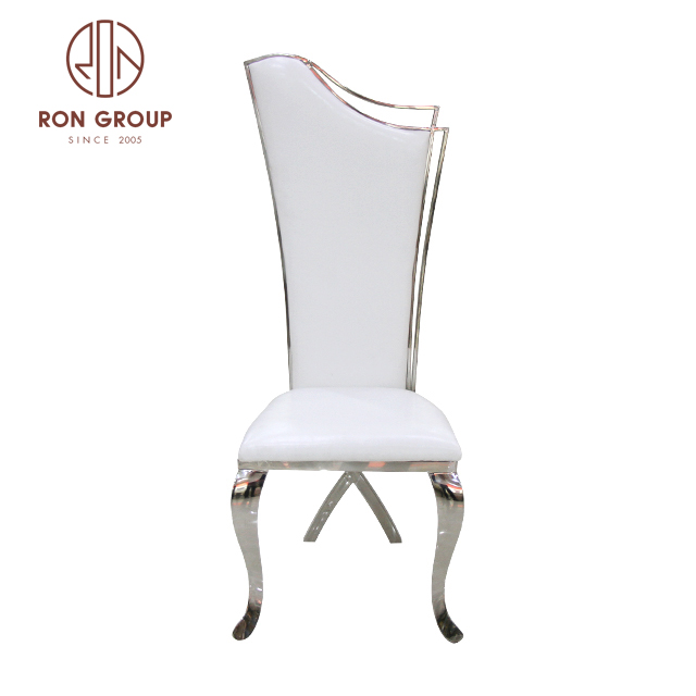 Luxury banquet Chair stainless steel Legs PU Leather stackable  party event wedding chairs