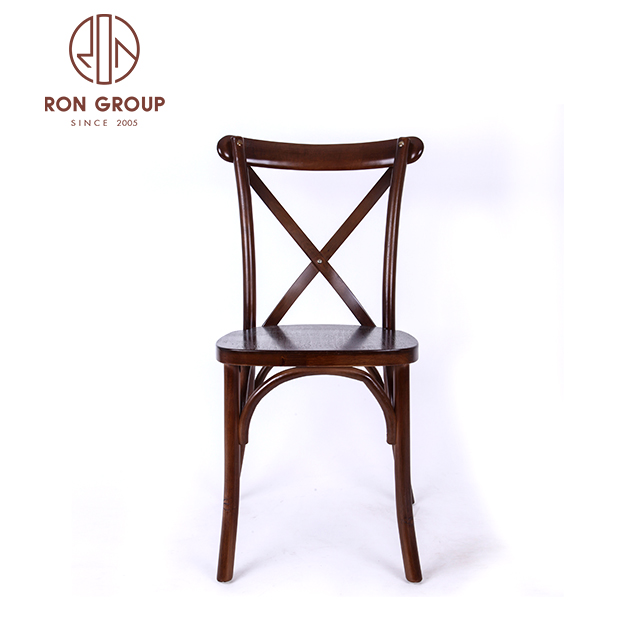New Design Wooden Crossback Chair For Hotel Event Party Stackable CrossBack Chair