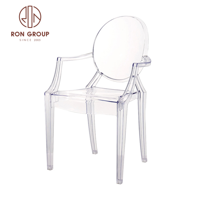 Wholesale acrylic louis ghost chair crystal clear polycarbonate transparent plastic chair for wedding