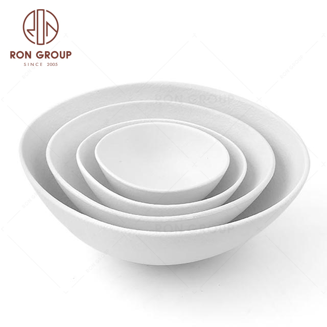 RNPC628-08090 Hot Sale Elegant White Style Restaurant Hotel Bar Cafe Shaped Bowl