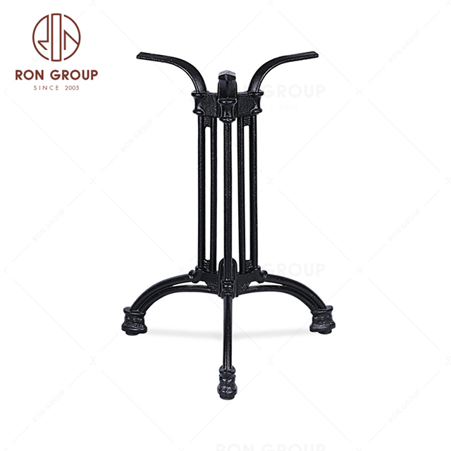 Wholesale cheap restaurant black cross wrought cast iron table base furniture legs coffee dining table legs