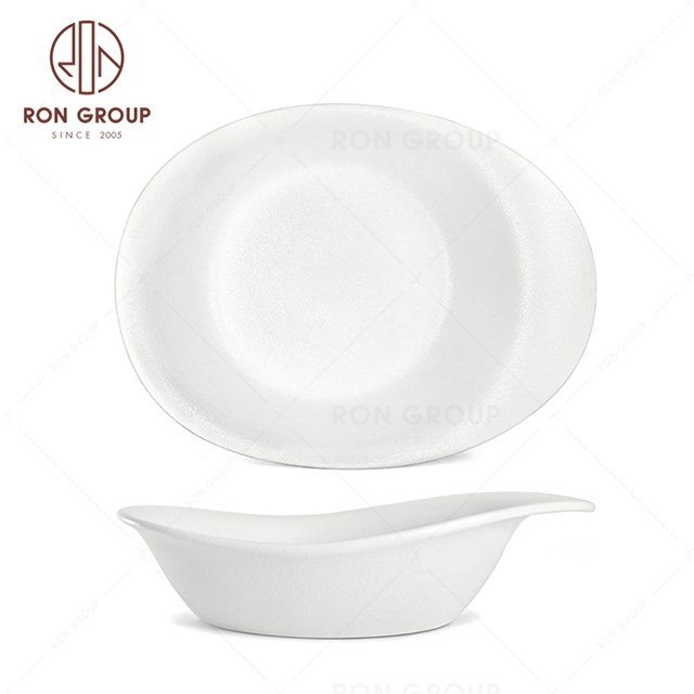 RNPCE012-High Quality Frosted White Style Restaurant Hotel Bar Cafe Wedding Ceramic Salad Bowl