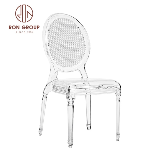 Prince chair PP resin transparent acrylic crystal clear wedding chair for dining