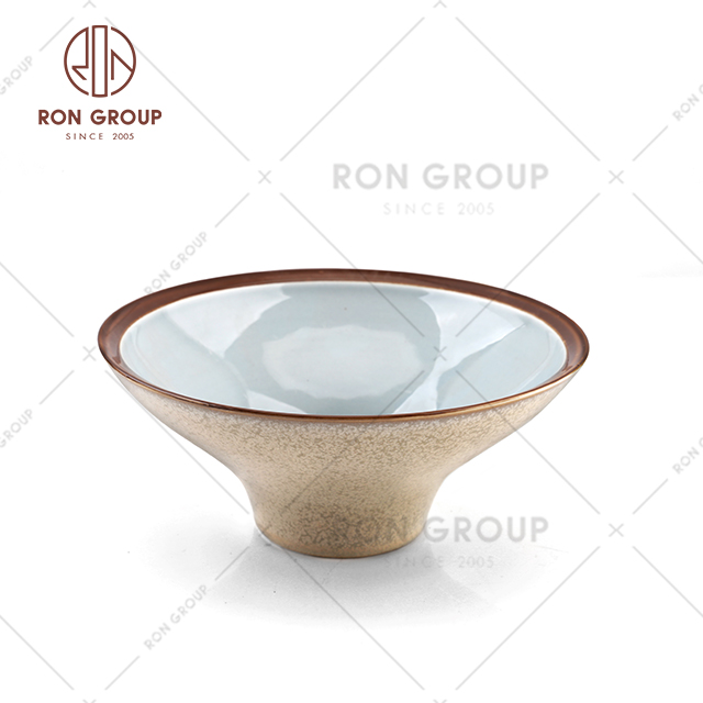 Manufacturer Wholesale Custom Lake Blue Large Ceramic Japanese Ramen Noodle Bowl