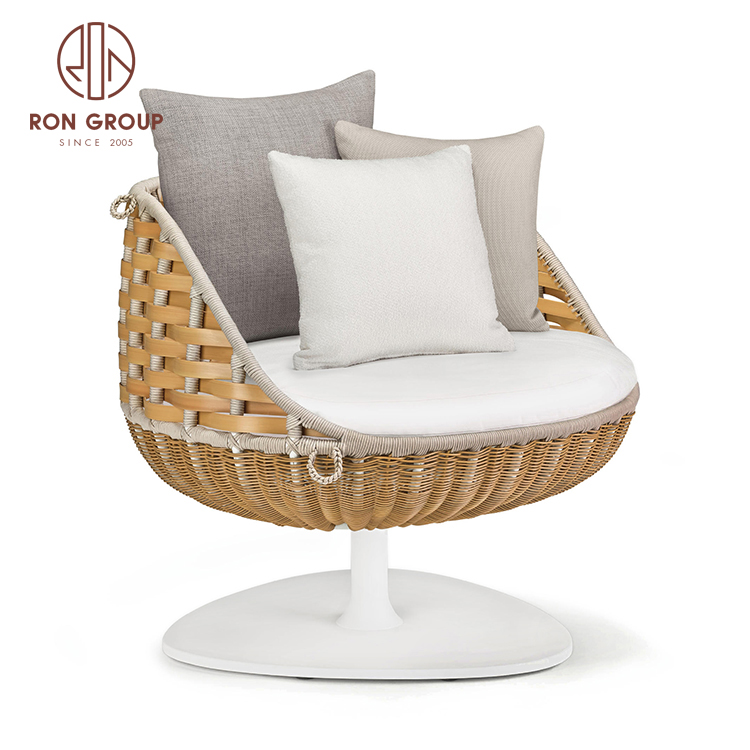 hotel resort furniture chair with cushions for outdoor furniture egg rattan outdoor chair 