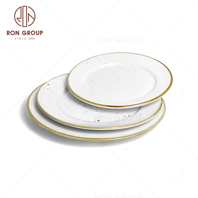 RonGroup New Color Chip Proof  Collection Cream White  -  Flat Round Plate
