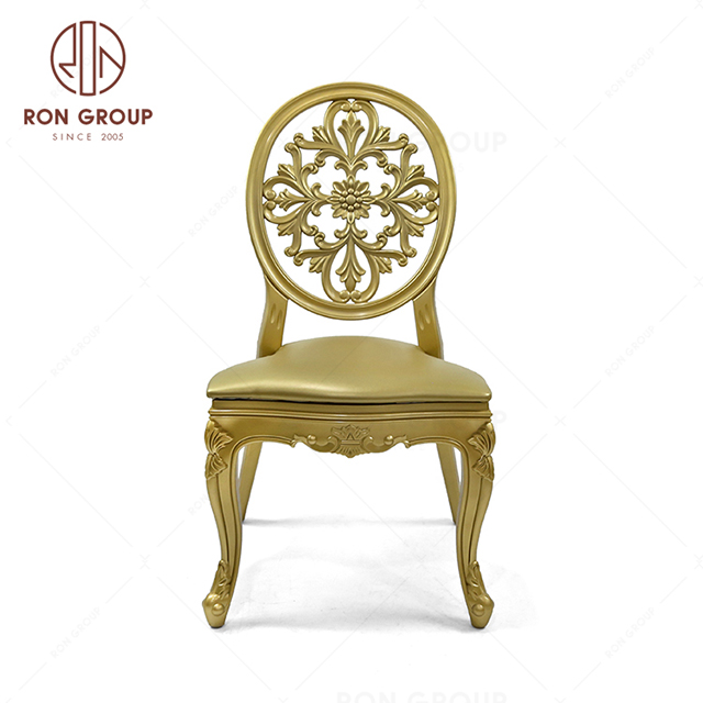RNFH4-02 Exquisite design high quality Gold-painted restaurant cafe banquet party dining wedding PP chair