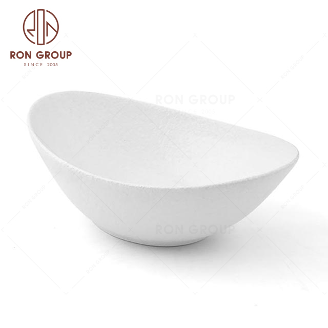 RNPC628-06218 Wholesale Elegant White Style Restaurant Hotel Cafe Ceramic Bowl