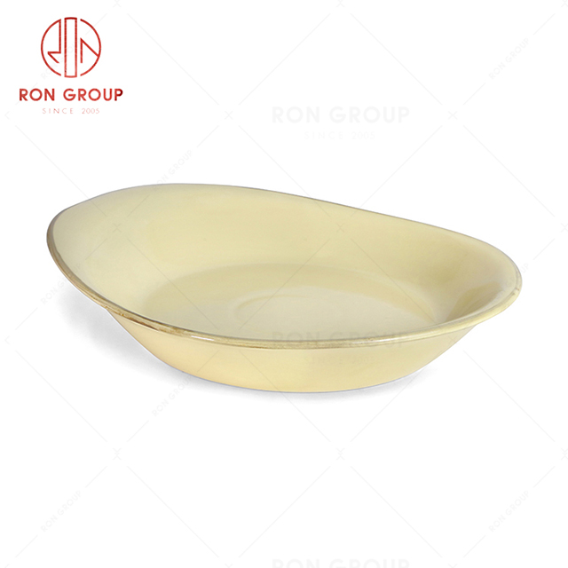 RonGroup New Color Custard Chip Proof Porcelain  Collection - Ceramic Dinnerware Soup Plate 