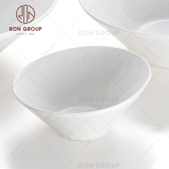 Various sizes Tableware White Ceramic 4.5inch Noodle Fruit Bowl 